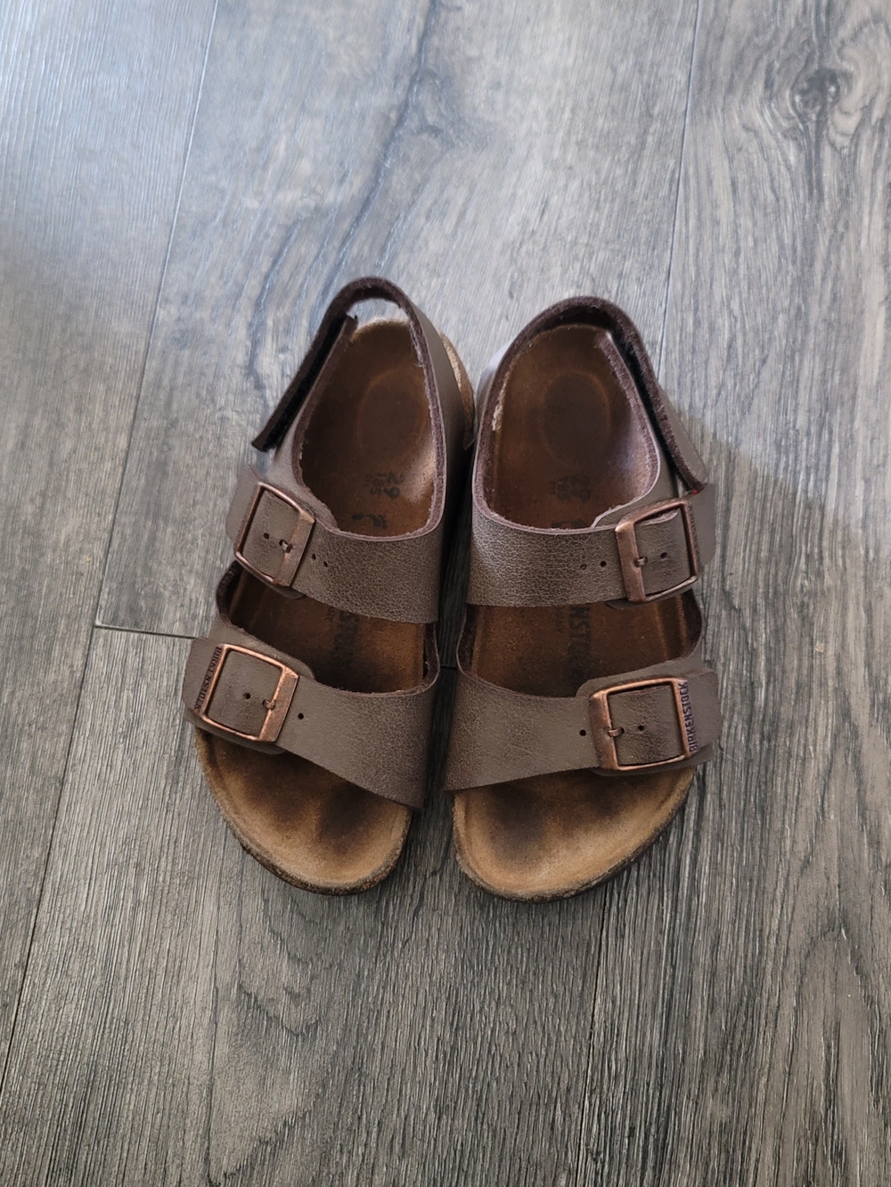 Birkenstock Kids Brown Two-Strap Sandals
